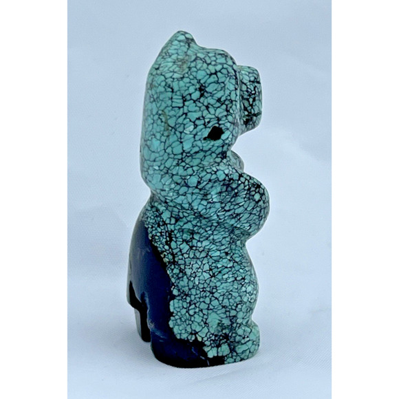 Natural Turquoise Smooth Round Beads 10mm 68 Beads + Zuni Carved Bear - Picture 9 of 12